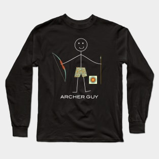 Funny Mens Archery Design Long Sleeve T-Shirt